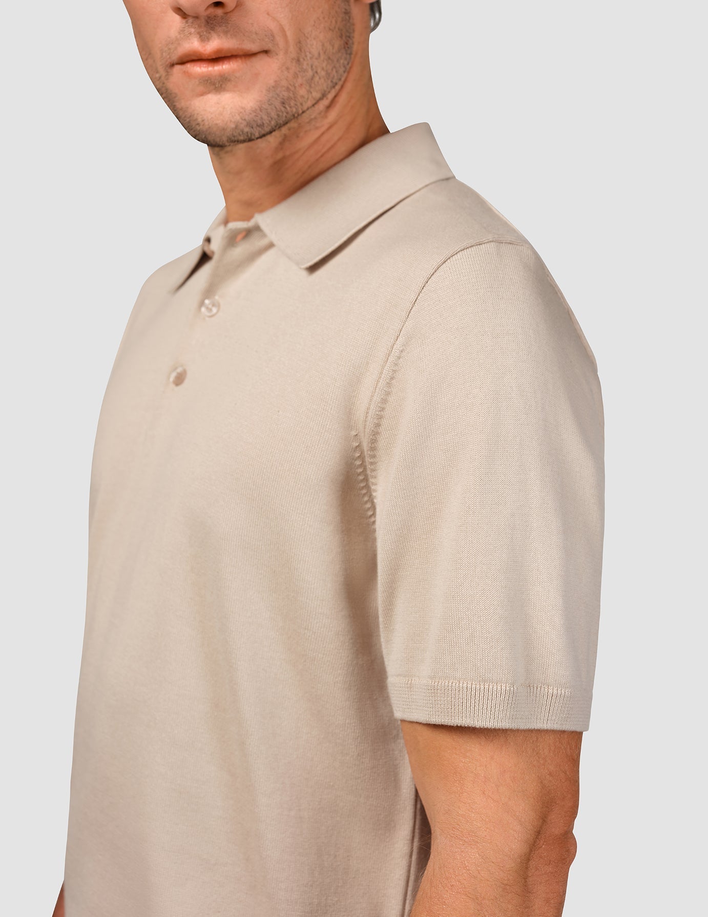 Everyday Knit Short Sleeve Polo Birchwood